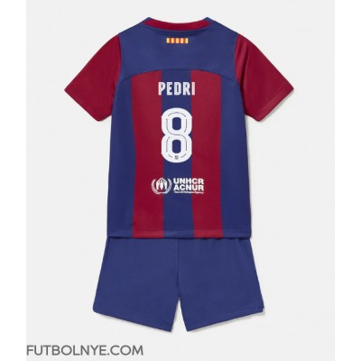 Camiseta Barcelona Pedri Gonzalez #8 Primera Equipación para niños 2023-24 manga corta (+ pantalones cortos)